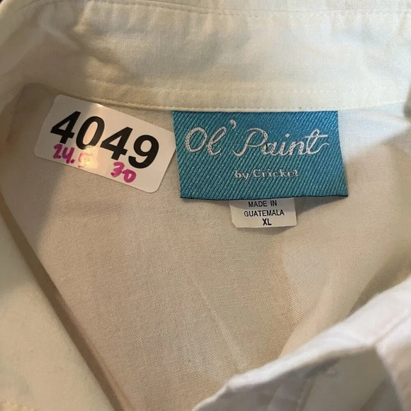 Ol' Paint Hand Painted Sunday School Children Button Shirt Women's XL Cotton Fun - Picture 2 of 12